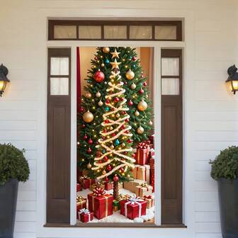 1pc,2D Flat Christmas Style Is Universal, Stain-Resistant And Easy To Clean, Christmas Decoration, Home Decoration