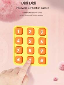 Various Styles & Colors Available, Piggy Bank With ATM Box Design, Password & Fingerprint Unlock, Coin Storage, Music/Sound Effects/Voice Prompt, Manual Paper Roll, Handheld, Educational & Interactive, Suitable For Children 3+ Years Old, Random Accessories (Batteries Not Included), Child Safety Certified - Multicolor - View 5