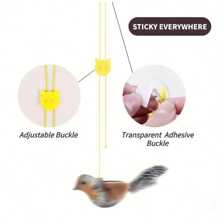 Interactive Cat Toy - Realistic Chirping Sound, Artificial Feathers, Soft Feather Wand, Handmade Design, Solo Play & Hunting Fun, Suitable For All Cats, Physically Activated, No Battery Required