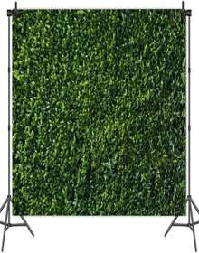 HQM 3x5FT Nature Spring 3D Green Leaves Theme Photo Background Wedding Birthday Party Newborn Baby Shower Photography Backdrops Zoo Decor Shoot Props Bannner