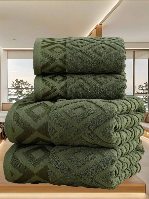 QIBHI 3/2/1pc Jacquard Solid Color Lightweight Thin Fabric Face Towel/Bath Towel, Soft Absorbent Terry Bathroom Towel, Multiple Sizes Available Shower Towels For Beaty Salon, Hotel Sports, Home Essentials, Towel, Skin Care Bath Towel Sheet