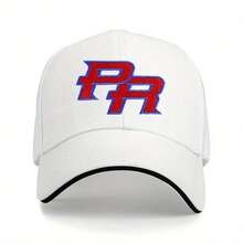 Adjustable Breathable Baseball Cap With "PR" Logo - Lightweight Polyester, Quick-Dry &, Hand Washable, Ideal For Summer Sports & Outdoor Activities, Outdoor Sports Cap| Adjustable Headgear| Lightweight Cap - 白色 - 查看 2