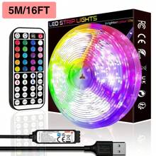 NBBUFF NBBUFF RGB LED Strip Light, With 44key Remote Control, Can Adjust Color And Brightness, The Length Can Be Cut, Very Easy To Install, LED Lights Suitable For Home Interior Decoration, Festival Atmosphere Light, Party Atmosphere Light, Fun Light Wall Decor Halloween Decor Gift