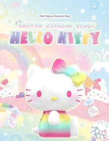 Miniso TOPTOY Summer Rainbow Candy Hello Kitty Desenho Animado Decoração de Mesa Enfeite