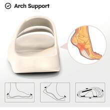 estiloMukinrch - Sandalias ortopédicas unisex para adultos, con soporte de arco, fascitis plantar, para recuperación, pantuflas de almohada para interiores y exterioresVersión mejorada - Beis - Ver 7