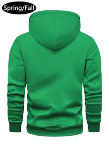 男士轻薄连帽卫衣，带口袋，休闲运动外套，轻薄面料，适合春秋季穿着，时尚街头风，通勤，户外活动，度假，送给老公/男友的绝佳礼物 - 綠色 - 查看 4