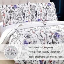 Twin/Full/Queen/King Quilt Set, 3 Piece Floral Bedding Set Microfiber Bedspread Coverlets For Beds - 蝴蝶花 - 查看 7