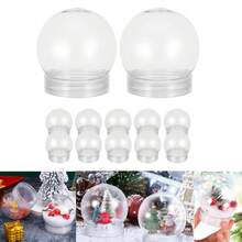 3/6/12 Pack Snow Globes With Screw Off, 2.75 X 2.36 Inch DIY Clear Plastic Water Globe Cap Water Jar For DIY Crafts Christmas Home Decoration