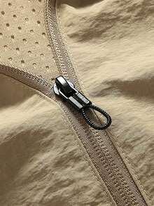 Chaqueta ligera y delgada para hombres, deunicoloro con cremallera, cuello pequeño, múltiples bolsillos, transpirable y perfecta para actividades al aire libre. Un regalo ideal para tu novio en otoño.