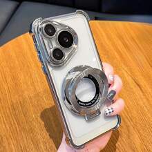 这款支架手机壳兼容 16/15 Pro Max，采用奢华电镀透明设计，并带有镜头保护功能；同时兼容 6/7/8/X/XS/XR/11/12/13/14/15/16/16e、Galaxy S22/23/24/25/S24 FE/S25 EDGE、A04/05/06/A14/A15/A16/A24/A25/A34、Redmi Note 9/10/11/12/13、Redmi 9/10/12/13C/14C、OPPO、MOTO、荣耀 X、HW、Realme C53/C55/C61/C63/C65/C75 等机型；防水、防震、防摔、防刮花。