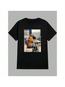Streetwear T-Shirt Just For Recess Street Fashion Urban Culture Skaters Unisex Male Female 100% Cotton Premium Streetwear Top Launch Immediate Shipping Various Colors!! Plus Size - 黑色 - 查看 2