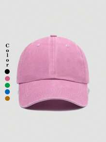 1 peça boné de beisebol vintage lavado, unissex, cor sólida, boné de caminhoneiro, boné snapback, adequado para atividades ao ar livre, viagens, caminhadas, praia