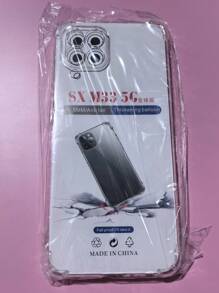 1pc Transparent Four-Corner Anti-Drop Case, Compatible With Samsung Series, Samsung Phone Transparent Four-Corner Anti-Drop Case, Phone Case, Protective Cover, Phone Shell, Phone Sleeve, Anti-Drop Phone Case, Transparent Phone Case, Minimalist Phone Case, Solid Color Phone Case, Transparent Phone Case, TPU Phone Case Anti-Drop (Military-Grade Anti-Drop)