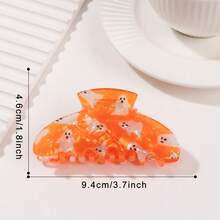Personalized Halloween Theme Hair Clips, Women's Hair Clips With Custom Rhinestone Name, Suitable For Sparse And Thick Hair, Great Gift For Girls, Wives, Couples, Fashionable Hair Accessory For Halloween And Daily Wear, Excellent Halloween Gift - Orange - View 14