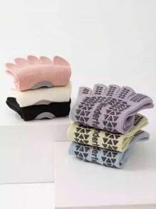 1/3/6 pares de calcetines de yoga de cinco dedos para mujer, calcetines profesionales finos, transpirables y antideslizantes para deportes en interiores, danza, pilates, calcetines de otoño