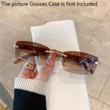 Unisex Luxury Wooden Frameless Glasses - Vintage Metal Frame, Brown Lenses, Decorative PC Lenses, Includes Metal Hinges And No Battery/Complex, Fashionable Glasses, Elegant Glasses - 金茶 - 查看 13
