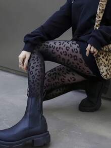 1 Peça Meia-calça/Collant Térmico de 200g para Mulheres, Preto, Marrom, Estampa de Onda, Amor, Coração, Laço, Estampa de Leopardo, Forro de Fleece, Meia-calça Quente, Meia-calça de Fleece Grossa, Translúcida, Alta Elasticidade, Legging Ajustada e Sexy, Macia e Suave, Modeladora de Pernas na Moda, Adequada para Fashionistas, Moças Jovens, Adolescentes, -10~10°C, Meia-calça de Outono/Inverno, Festa, Discoteca, Várias Festas, Esportes, Lazer, Negócios e Outros Usos Diários.