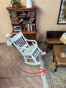 1 pieza Silla mecedora en miniatura de 4 pulgadas para casa de muñecas, decoración para el hogar/oficina, modelo de silla mecedora de lujo en miniatura, mini figura, artesanía de estantería, disponible en varios colores, mueble miniatura creativo, decoración de sobremesa, accesorio de escritorio de oficina, mini artesanía, decoración interior, accesorio para fotografía de escena - Multicolor - Ver 1