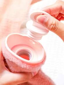 Bolsa de agua caliente con funda de peluche, capacidad de 500ml/1000ml, adecuada para compresas calientes y frías, calentador de manos y pies, ideal para aliviar los calambres menstruales, el dolor de cuello y hombros, un gran regalo para otoño e invierno