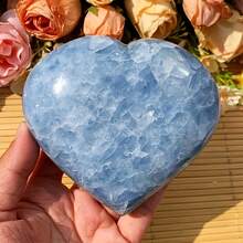 1 件波西米亚海蓝宝石心形水晶装饰 - 珠宝、家居装饰和特殊场合、节日礼物、舒缓的蓝色色调、光滑的纹理适合冥想、瑜伽、精神和装饰水晶礼物、优雅的宝石、光泽的表面、精神装饰