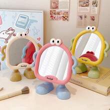 1pc Cute Cartoon Footprint Design Tabletop Makeup Mirror, Suitable For Bedroom, Dorm, Vanity, High Definition Makeup Mirror, Student Gift