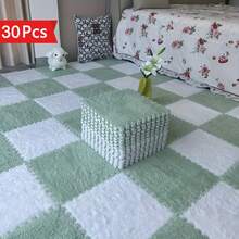 30 szt. grubych, pluszowych, tkanych dywaników do sypialni, maszynowo tkane dywaniki z krótkim włosiem z octanu winylu, włókna poliestrowego i podkładu EVA, zmywalne dywaniki z motywem kwiatowym, odpowiednie do salonu, garderoby i okien wykuszowych – łatwe w utrzymaniu, idealne na Boże Narodzenie, Halloween, Wielkanoc, Święto Dziękczynienia, wystrój domu