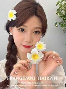 4 قطع مشابك شعر بشكل زهرة، مشابك شعر وهمية على شكل زهرة البابونج الحلوة، مشابك لخصلات الشعر الجانبية، مشابك شعر على طراز بوهيمي مناسبة للارتداء اليومي، تصوير حفلات الشاطئ والعطلات، اكسسوارات الحفلات، ملابس العطلات للنساء