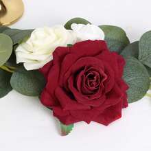 5/15/25 bông hoa giả có dây thép và lá, đầu hoa hồng nhung, thích hợp trang trí tiệc cưới, trang trí bánh kem, trang trí bàn phòng khách, cây giả, trang trí mùa thu, trang trí phòng, trang trí bàn làm việc, trang trí sân vườn, hoa cài cổ tay cô dâu ngày Valentine. - Rượu vang đỏ + dây + lá - Xem 5