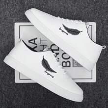 Casual Fashion Comfortable Versatile Simple Lace-Up Men Skateboarding Shoes - Black and White - View 7