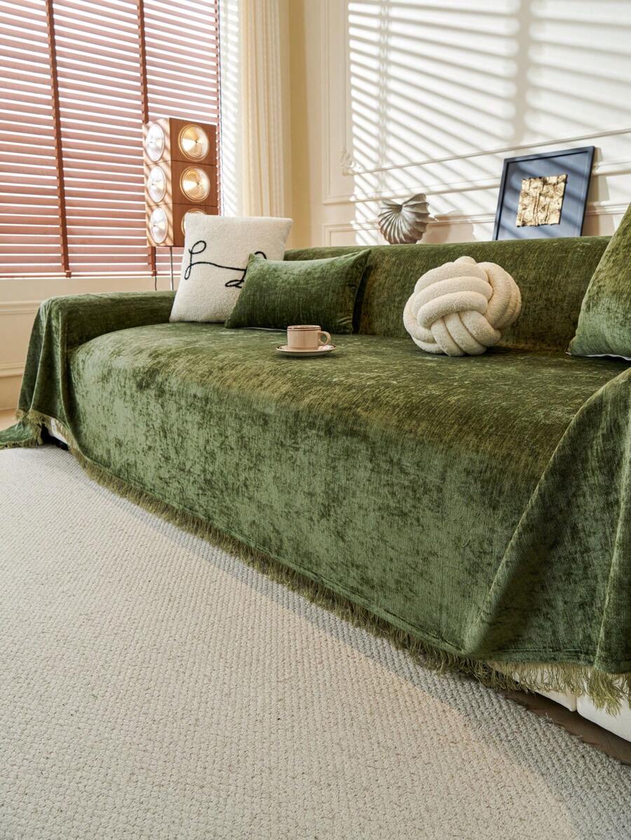 1 Piece Of Chenier Sofa Cover, Sofa Blanket, Anti Slip Furniture Protection Cover, Dog Cover, Pet Cover, Machine Washable, Excluding Pillow, Sofa Cover, Large Sofa, Sofa Bed, Coconut, Sofa Cover