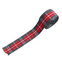 5 Yards Classic 2.5cm Width Christmas Scottish Check Print DIY Ribbon For Handmade DIY Craft Gift Floral Packing Wedding Christmas Wreath Deco