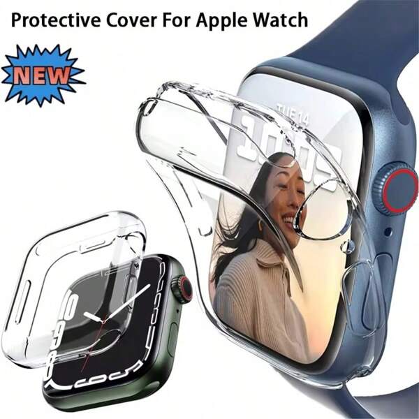 Clear Cover Soft TPU Screen Protector For Apple Watch 10 9 8 45mm 41mm 44mm 42mm 46mm Full Transparent Case Cover I Watch Series 7 SE 6 5 4 3 2