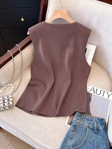 Blusa de punto talla grande para mujer, suave, cómoda y con estilo, chaleco, blusas para mujer, festival, salir, top de ganchillo, concierto country, old money, otoño, regreso a clases