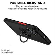 兼容 Moto Edge60/50/40/30Pro/G12345678998765421 手机壳，亲肤防指纹指环支架防震豪华保护壳带防尘孔，厚边，电镀，兼容支架，适用于 Vivo Y123456789987654321、Oppo A/Realme C/RENO123456789987654321、Honor X123456789987654321 防水防摔防刮 - 墨綠色 - 查看 2