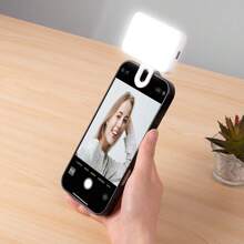 1 pezzo Luce LED per riempimento selfie, luce selfie portatile, luce di riempimento molletta-on, lampada selfie per telefono, anello luminoso selfie LED portatile, luce specchio, per telefoni cellulari e computer, trucco, videoconferenze Zoom, live streaming, vlog, per selfie e videochiamate perfetti 250mAh per campeggio, decorazione della stanza, live streaming, illuminazione per videoconferenze, fotografia e video, regalo affascinante adatto per selfie e live streaming, fotografia, luce portatile per telefono