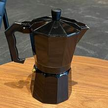 3/6 杯意大利摩卡壶，配有 2 个清洁刷 + 2 个咖啡勺 - 炉灶浓缩咖啡机，耐用铸铝咖啡机，适合家庭和露营（浓缩咖啡/卡布奇诺/拿铁）