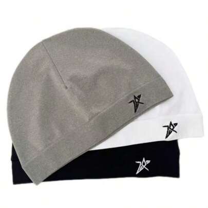 Y2K Fashion Beanie Hat With Embroidery, Sporty Outdoor Running Cap - Breathable Elastic, Stylish Casual Fall Outfit