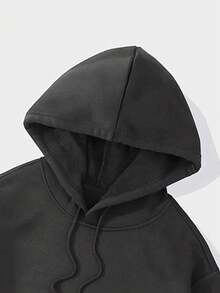 Felpa con cappuccio casual da uomo con tasca stampata, autunno/inverno