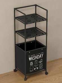 1 件多层浴室收纳架，带旋转轮，可收纳洗衣篮、内衣和衣物