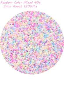 Zestaw 24 kolorowych szklanych koralików nasiennych – 2 mm (11520 szt.), 3 mm (5760 szt.), 4 mm (1920 szt.) – wielokolorowy asortyment do tworzenia biżuterii, rękodzieła, scrapbookingu, bransoletek i akcesoriów rękodzielniczych - Krem - Zobacz 11