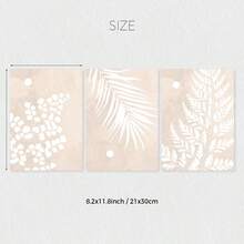 3pcs, Unframed, Boho Neutral Beige Palm Leaves Print, Botanical Wall Art, Abstract Posters, Modern Minimalist Gallery Wall Prints, Wall Decor, Canvas Art For Living Room, Bedroom, Kitchen, Home Office, Cafe, Bar, Dorm, Hallway, Home And Room Decoration