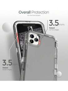 3-In-1 Heavy-Duty Clear Phone Case, [10 Feet Military-Grade Drop Protection], TPU+PC Mixed Material Transparent Heavy-Duty Shock-Proof And Drop-Proof Phone Case Waterproof Anti-Fall Scratch Resistant - Light Grey - View 3