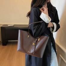 2 件休闲手提包套装，简约单肩手提包，适合办公室、旅行、购物（无吊坠）