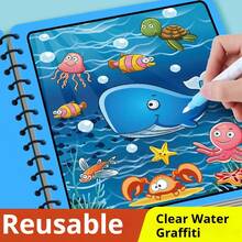1 Set Montessori Reusable Magic Water Color Painting Book, Educational Book (All Accessories Colors And Styles Random). Suitable As Back To School, Christmas Gift, Learning Reward, Holiday Gift Or Birthday Gift. - Multicolor - View 7