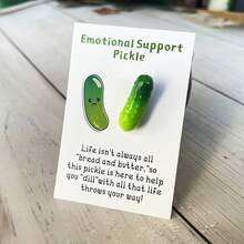 1pc Fun Pocket Hug Resin Cartoon Pickle Card, Warm Hug Encouragement For Family And Friends, Birthday Holiday Gift With Uplifting Message - Unique, Quirky, And Heartwarming Way To Show You Care,Christmas Mother's Day Graduation - Multicolor - View 4