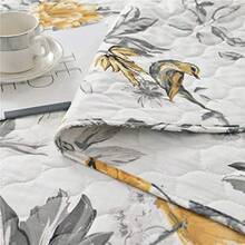 Twin/Full/Queen/King Quilt Set, 3 Piece Floral Bedding Set Microfiber Bedspread Coverlets For Beds - 黃牡丹 - 查看 4