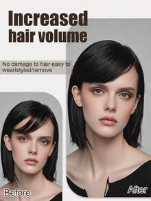 Extensions per capelli con frangia laterale per donne, molletta doppia per capelli lisci spessi, frangia sintetica finta, adatta per coprire la fronte e per acconciature quotidiane e da festa