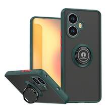 兼容 Moto Edge60/50/40/30Pro/G12345678998765421 手机壳，亲肤防指纹指环支架防震豪华保护壳带防尘孔，厚边，电镀，兼容支架，适用于 Vivo Y123456789987654321、Oppo A/Realme C/RENO123456789987654321、Honor X123456789987654321 防水防摔防刮 - 墨綠色 - 查看 1