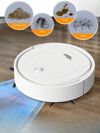 In Robot Stofzuiger Cleaner Mop Combo, USB Rechargeable, Strong Suction, 60 Min Runtime, Slim Quiet Pet Hair, Hard Floors Cleaning, Auto Direction Mop, Hair Rechargeable view 4