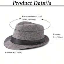 Unisex Handmade Simple Straw Panama Hat Summer Beach Sun Short Brim Breathable Fedora Trilby Cuban Cap For Beach, Casual Gatherings, And Travel - 藏蓝色 - 查看 9